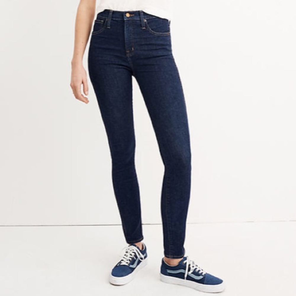 Madewell 10” High Rise Skinny, dark wash, Sz 26